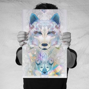 Crystalline Wolf Totem Print