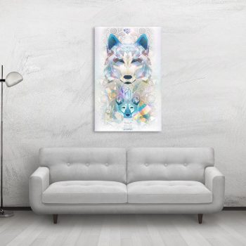 Canvas 36 Crystalline Wolf Totem | Mugwort Designs