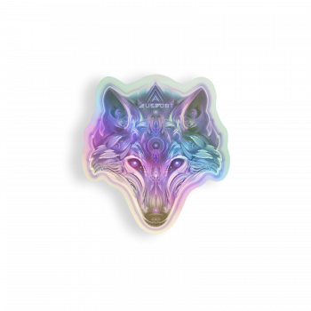 Chrome Wolf Holographic Sticker by Mugwort