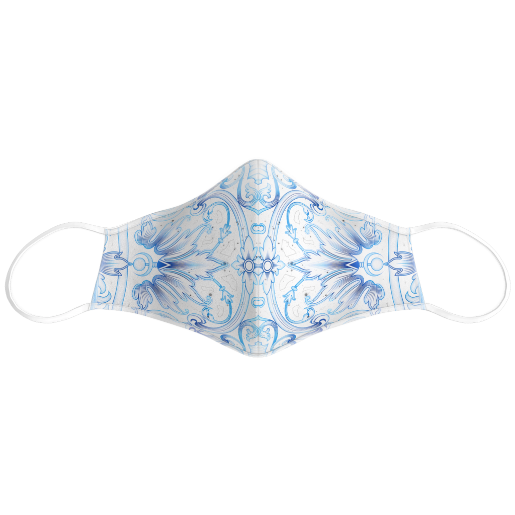 Ornamental Relic (Blue) Face Mask by Mugwort