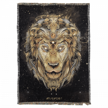 Brass Lion Woven Blanket