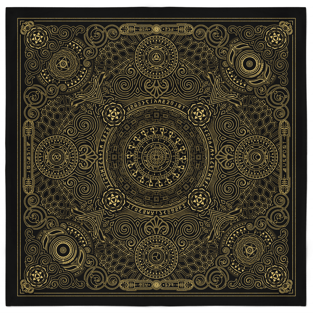 Arcana Bandana - Black and Gold 1