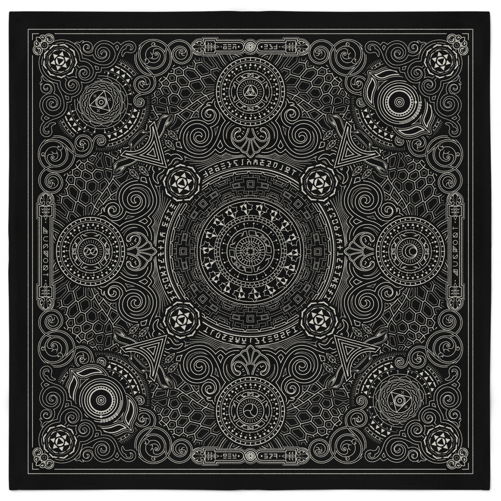 Arcana Bandana - Black and Silver 1