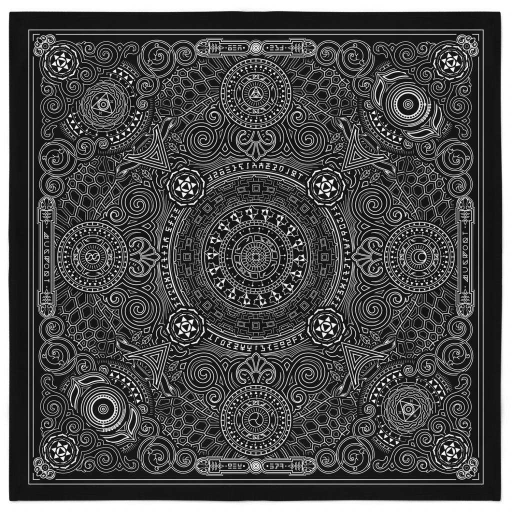 Arcana Bandana - Black and White 1