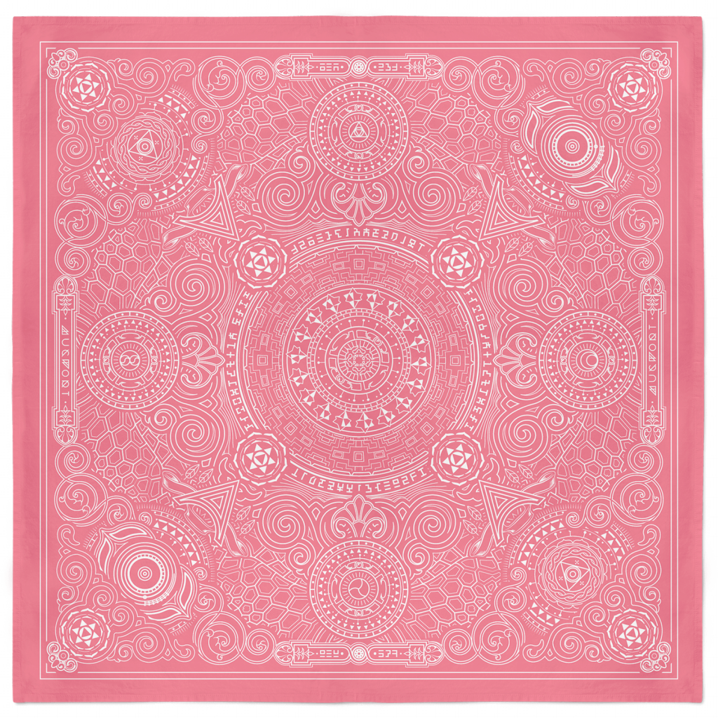 Arcana Bandana – Coral and White 1