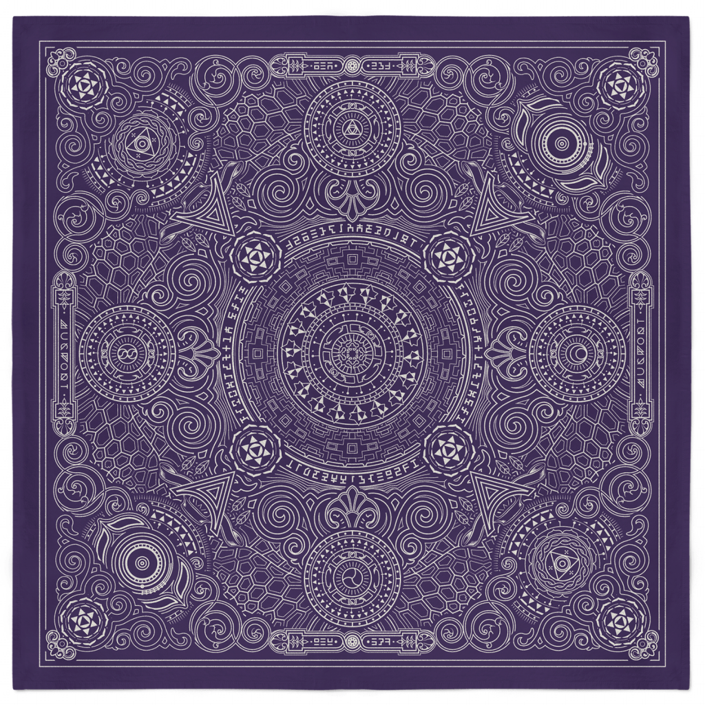 Arcana Bandana - Purple and Silver 1