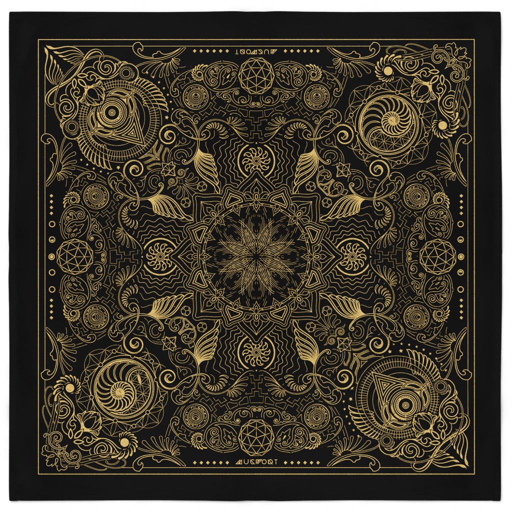 Nautilus Bandana - Black and Gold 1