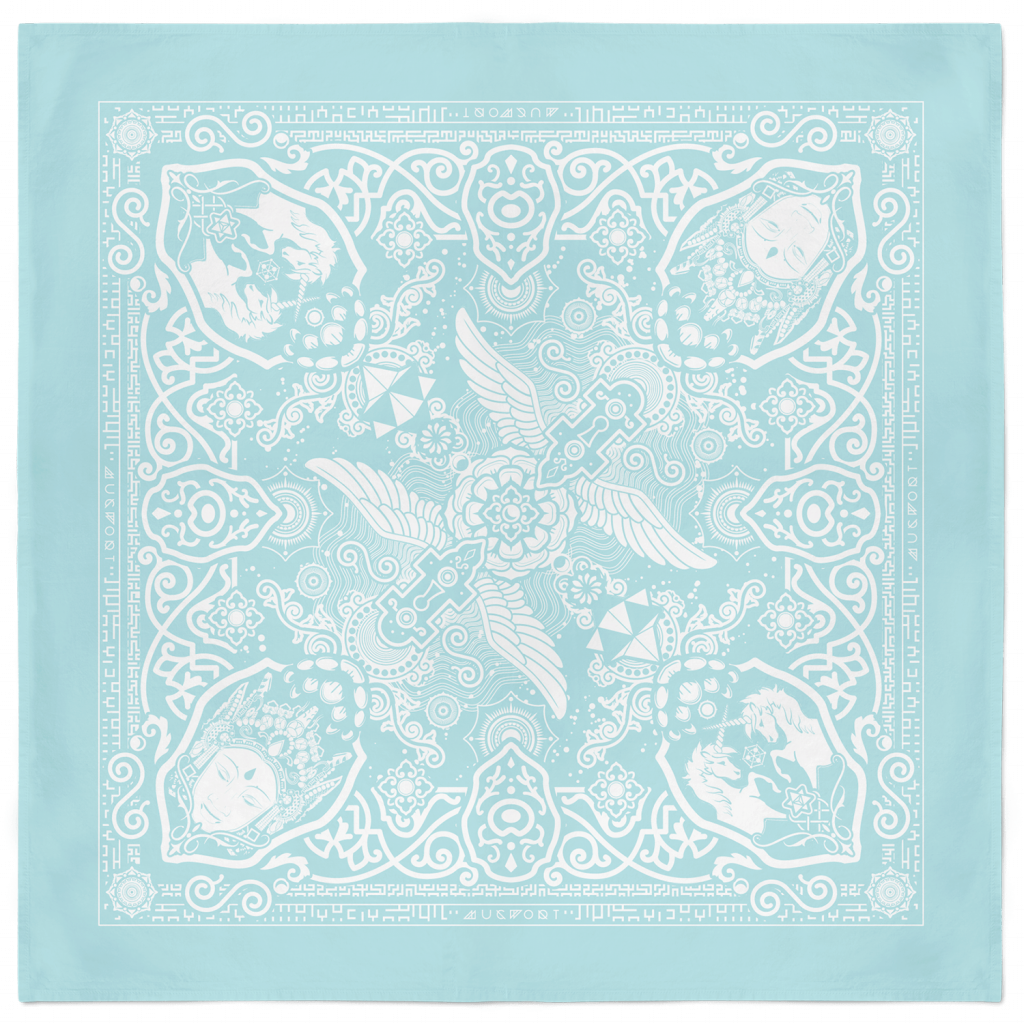 Unicorn Bandana - Baby Blue and White 1