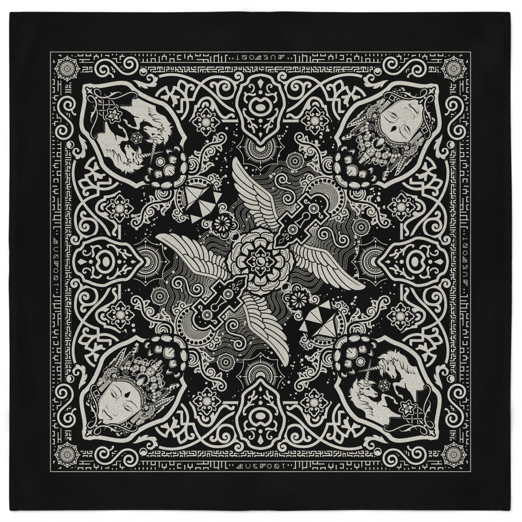 Unicorn Bandana - Black and Silver 1
