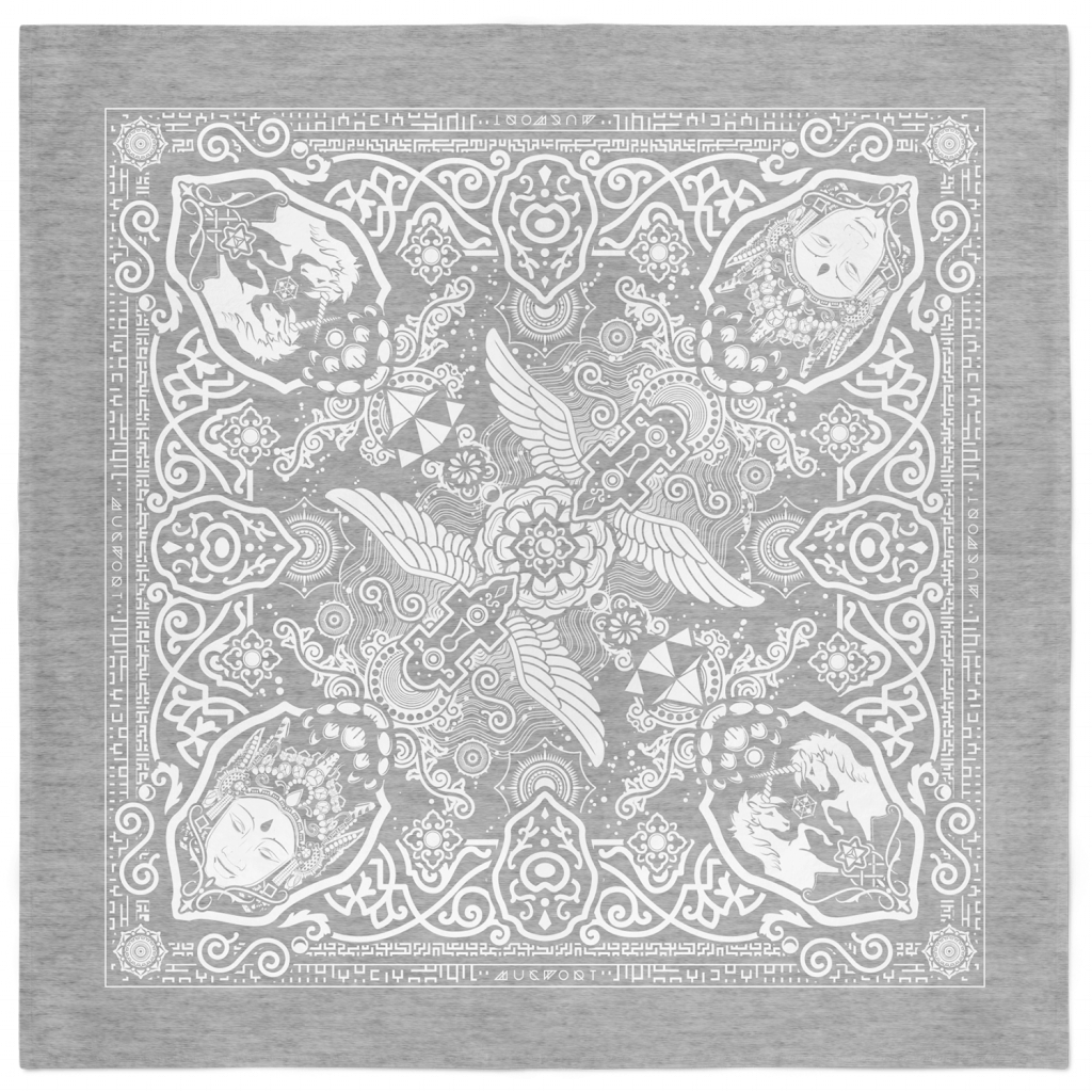 Unicorn Bandana - Grey and White 1