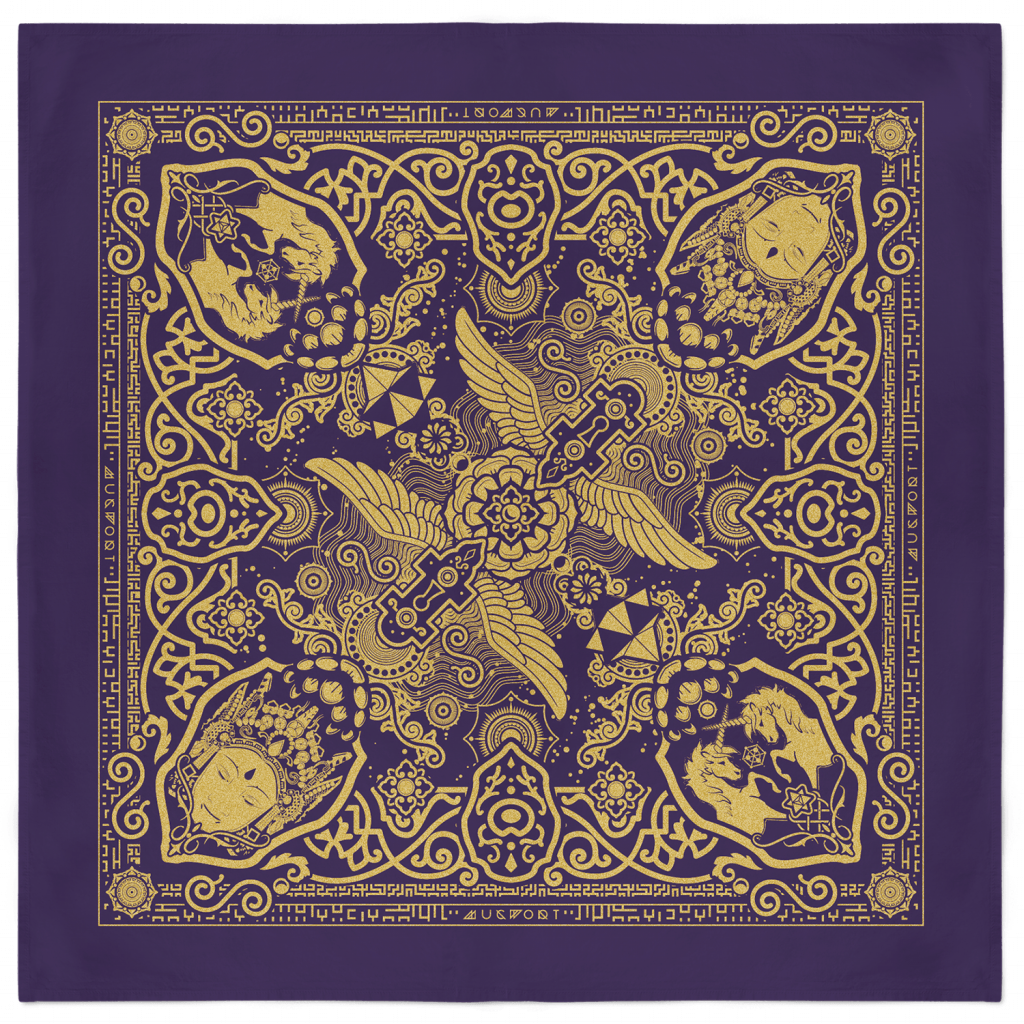 Unicorn Bandana - Purple and Gold 1
