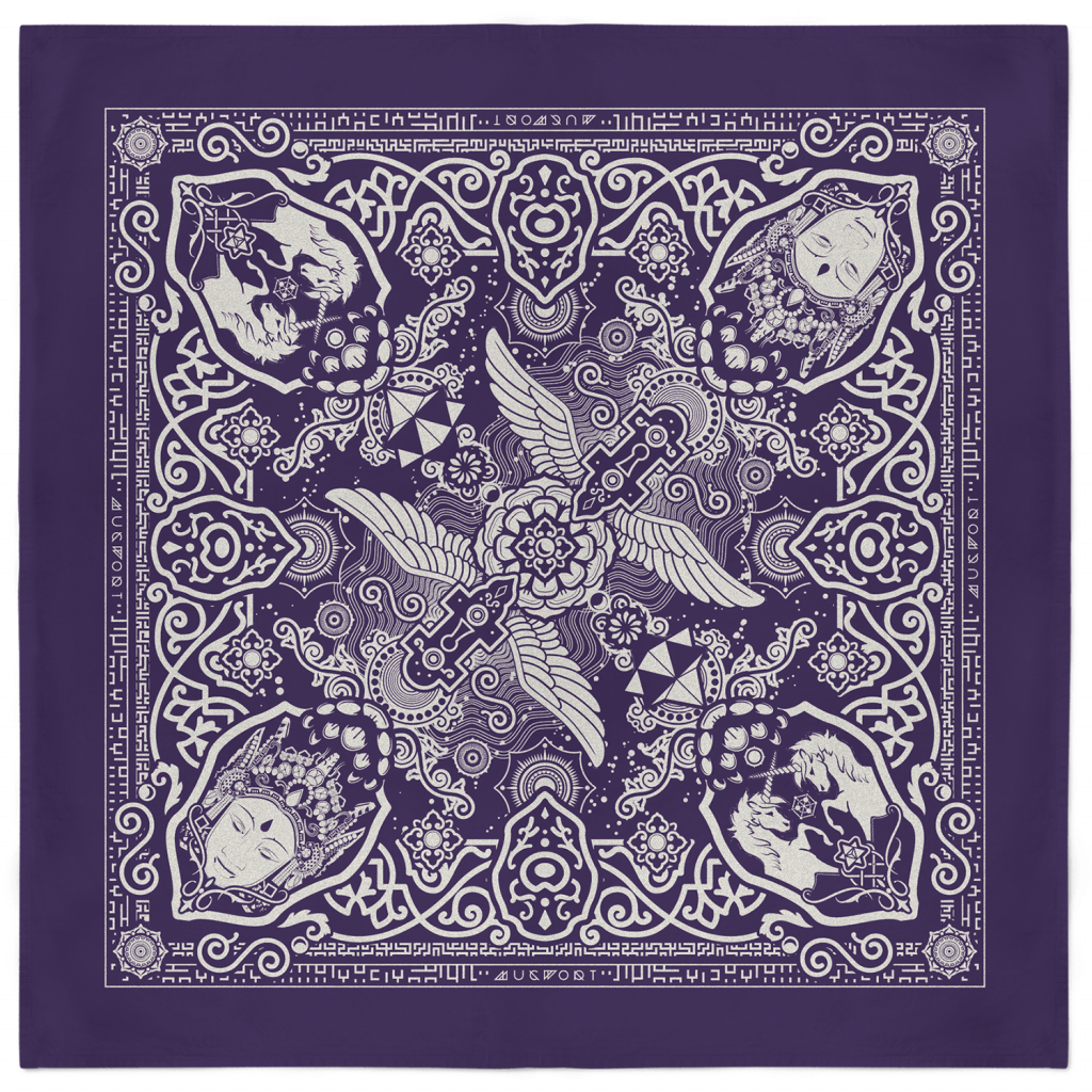 Unicorn Bandana - Purple and Silver 1