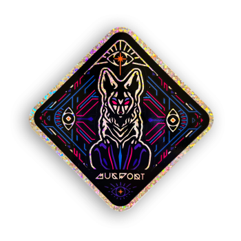 Hyper Jackal Glitter Sticker by Mugwort