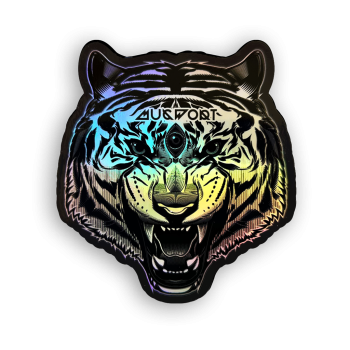 Tiger Roar Holographic Sticker by Mugwort